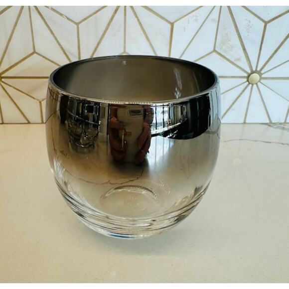 Vintage Silver Fade Lowball Glasses with Caddy | Set of 8 | Mid-Century Modern - Picture 7 of 9